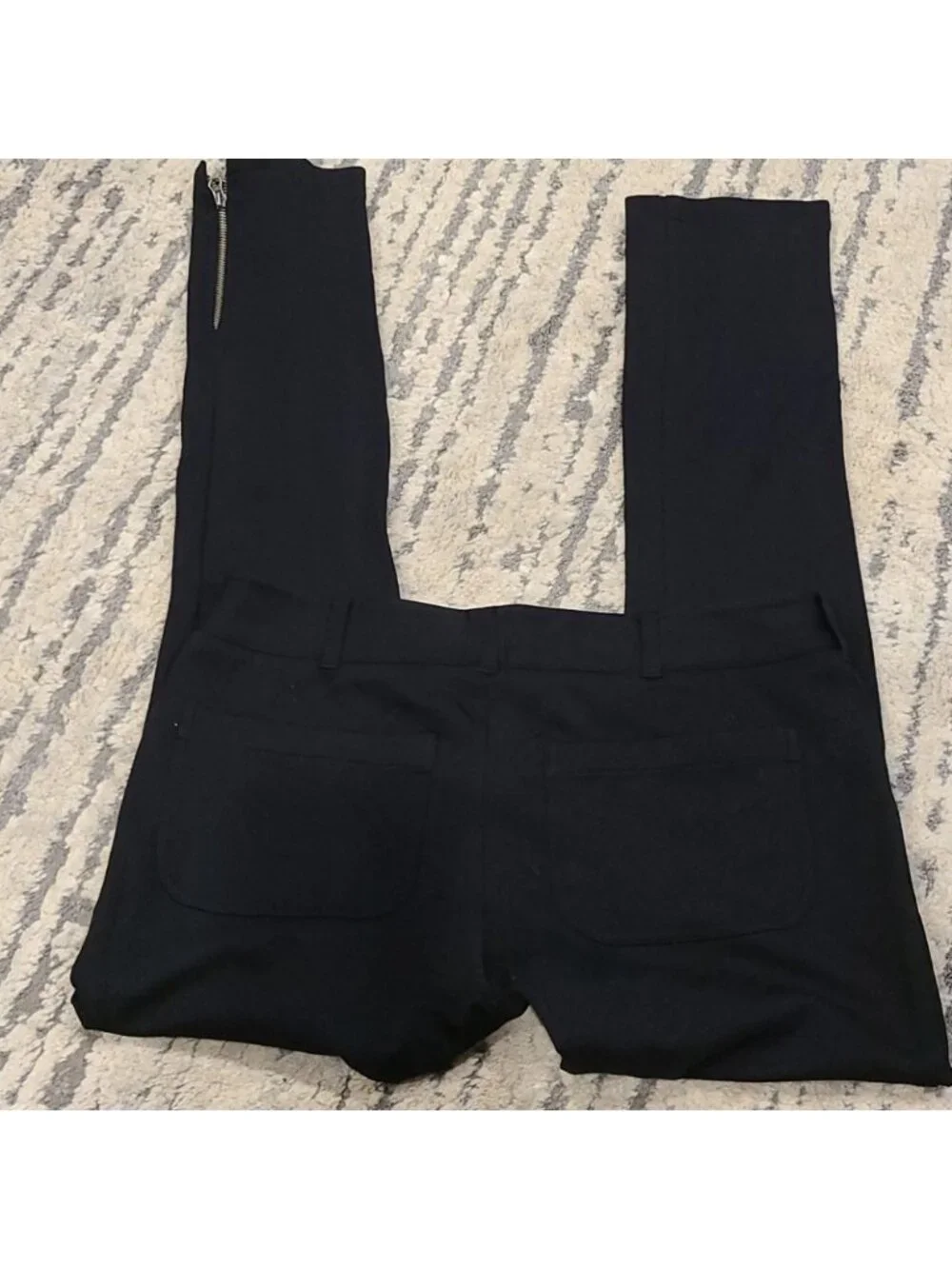 Vince black stretch pants with zippered bottoms